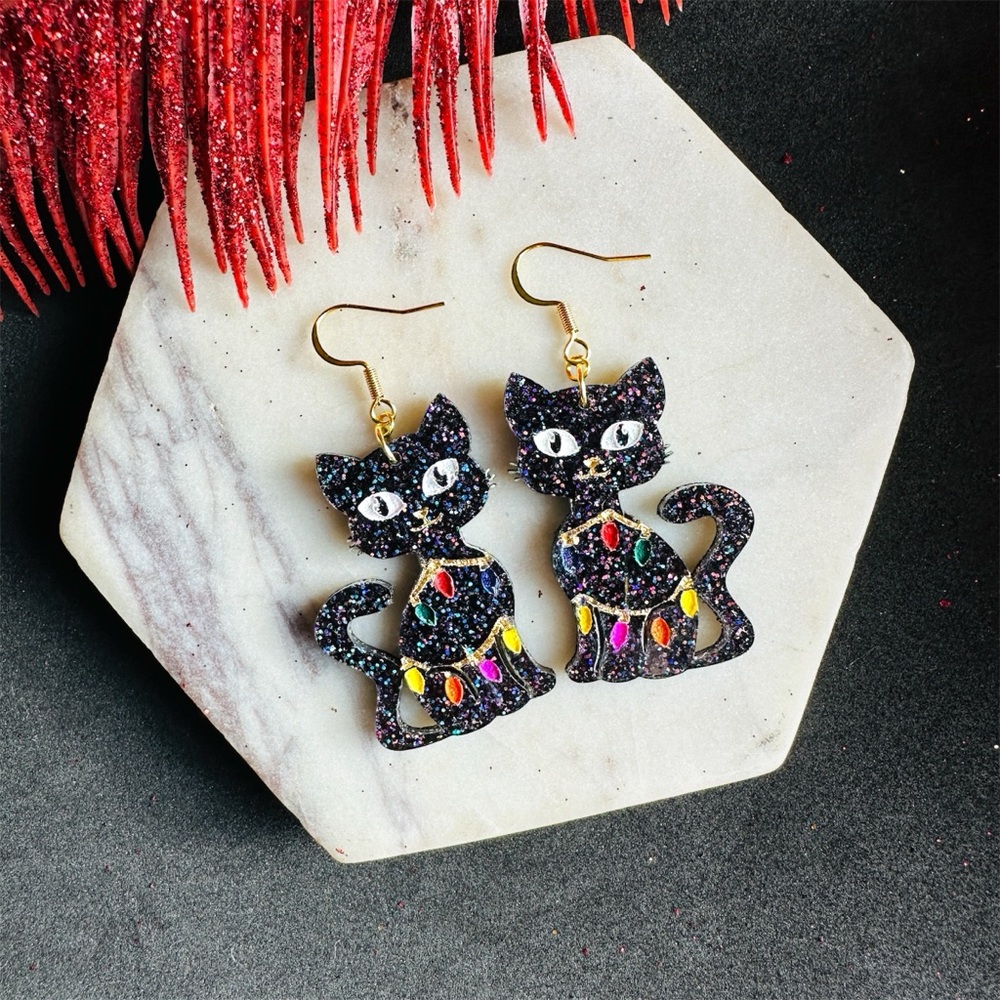 Christmas Cat earrings